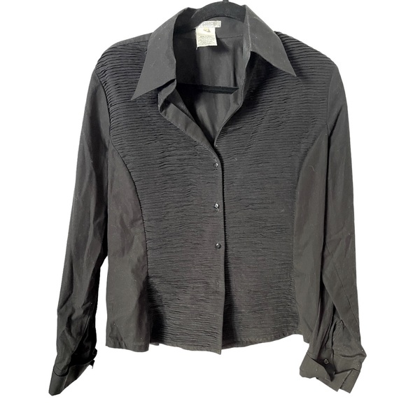 Naracamicie Black Long Sleeve Button‎ Down Blouse XL - Picture 1 of 5